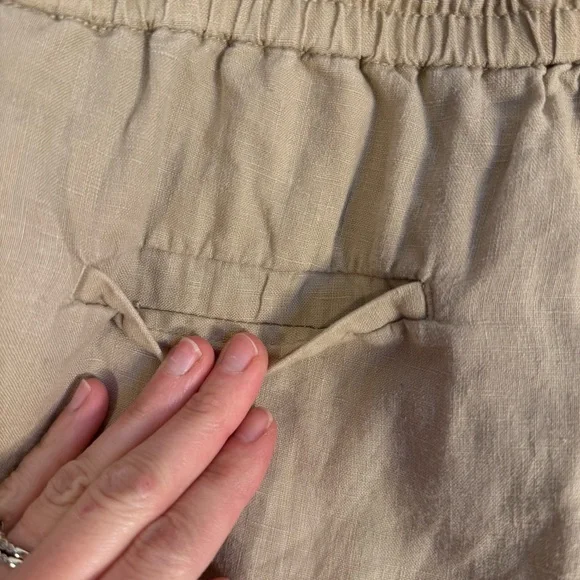 Quince 100% European Organic Linen Pull On Drawstring Shorts Driftwood Tan Sz M - Picture 8 of 16